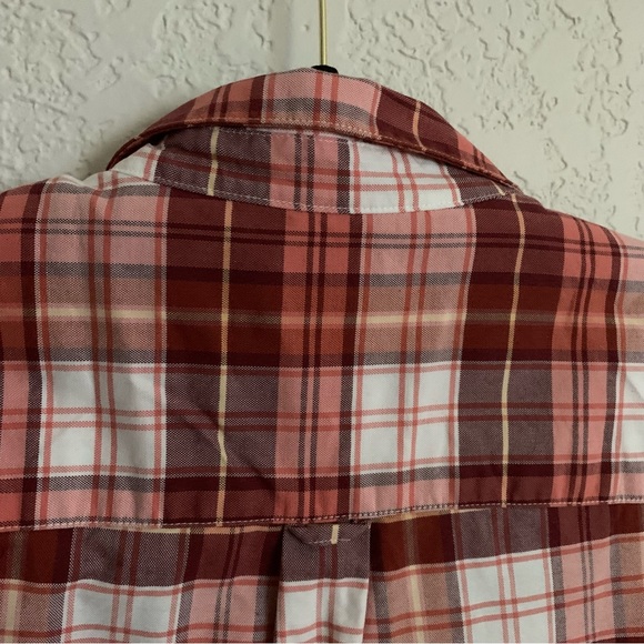 LL Bean Organic Cotton Pink Plaid Button Down - Picture 6 of 6